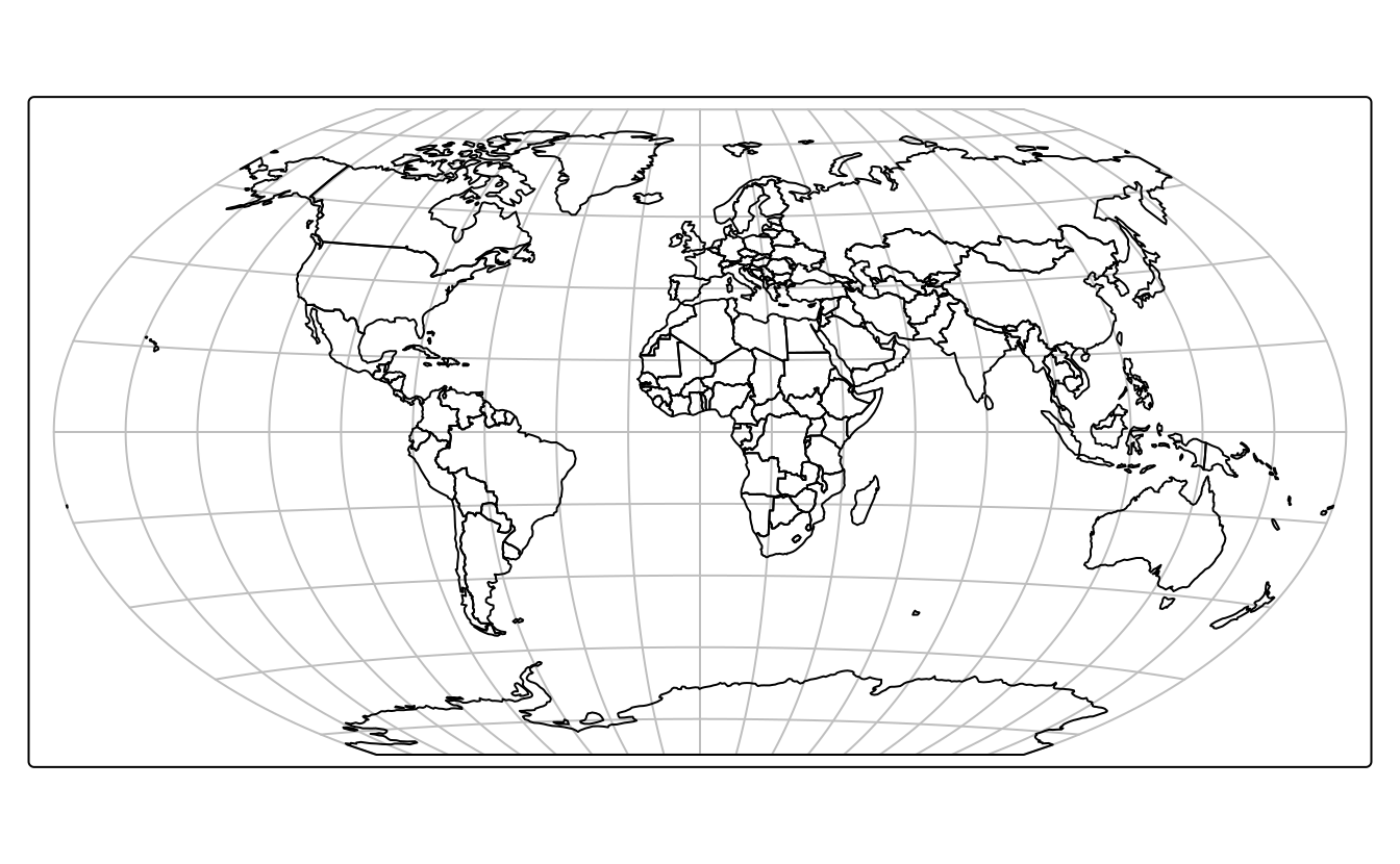 Repréentation du monde avec la projection Winkel tripel.