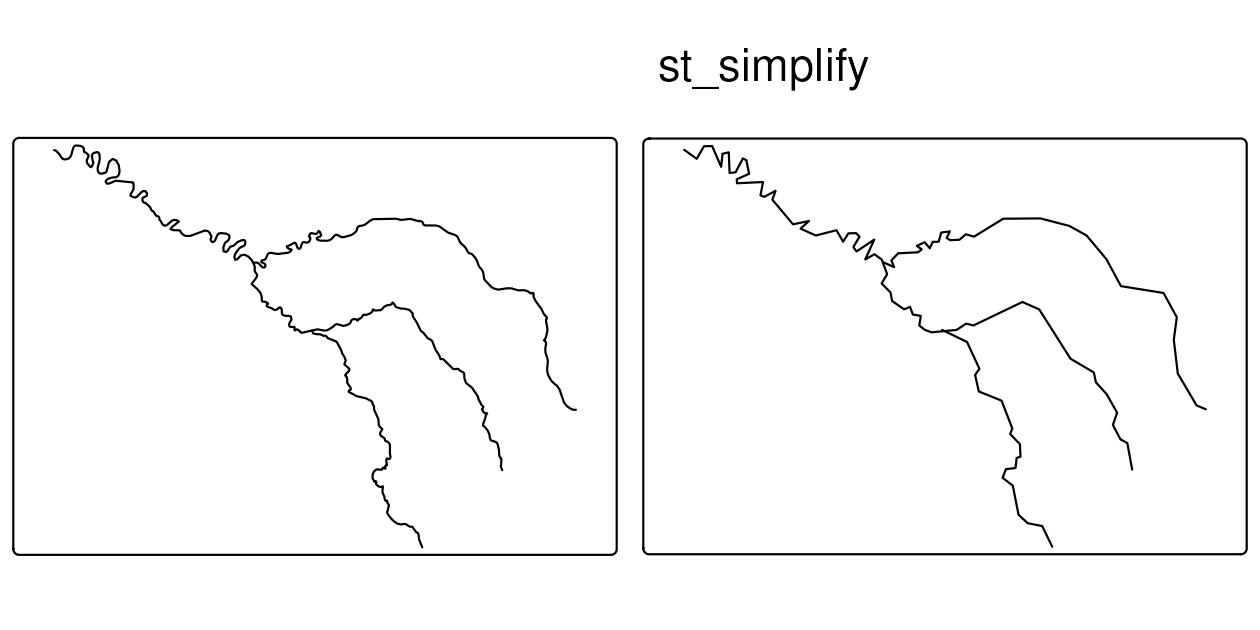 seine のオリジナルと簡略化した形状の比較。